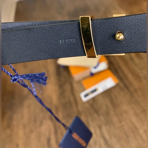 NEW Louis Vuitton elegant black evening belt LV INITIALES 20MM couture NOIR 75. - Picture 7 of 8